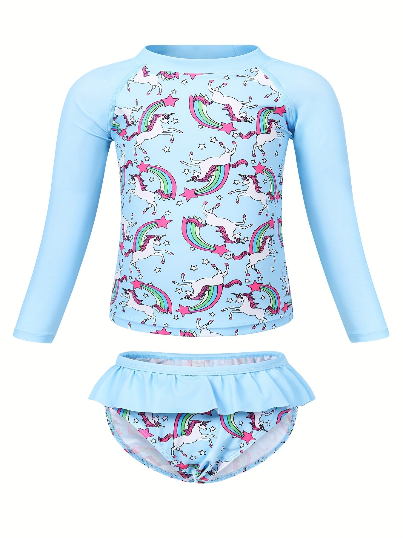 Toddler Girls Unicorn Swimsuit Tankini Set Beach Clothes Bathing Suit