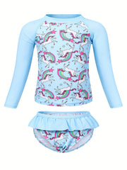 Toddler Girls Unicorn Swimsuit Tankini Set Beach Clothes Bathing Suit
