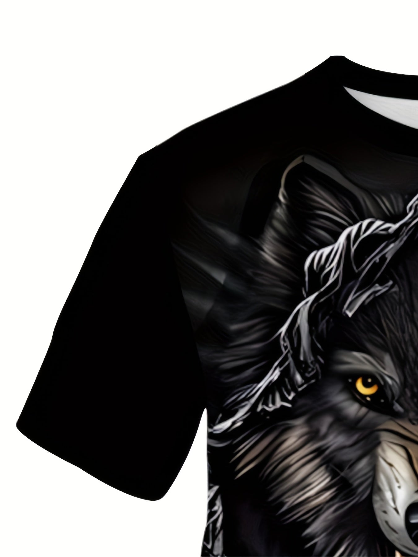 Men's 3D Wolf Print T shirt Crew Neck Tee For Summer