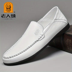 LAORENTOU Men's Leather Slip On Shoes Lightweight Casual Shoes