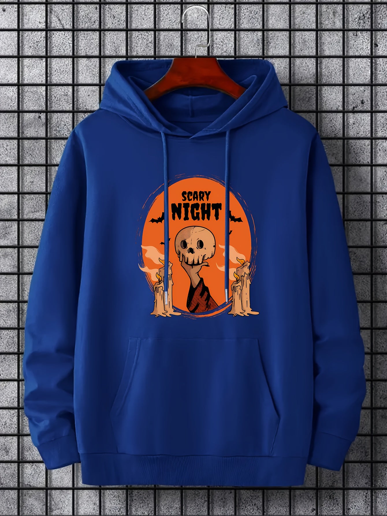 Cartoon Skull Graphic Hoodie Halloween Style Hooded Shirt