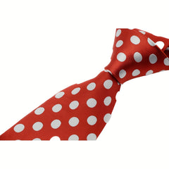 Men's Red Bottom Big Polka Dot Tie
