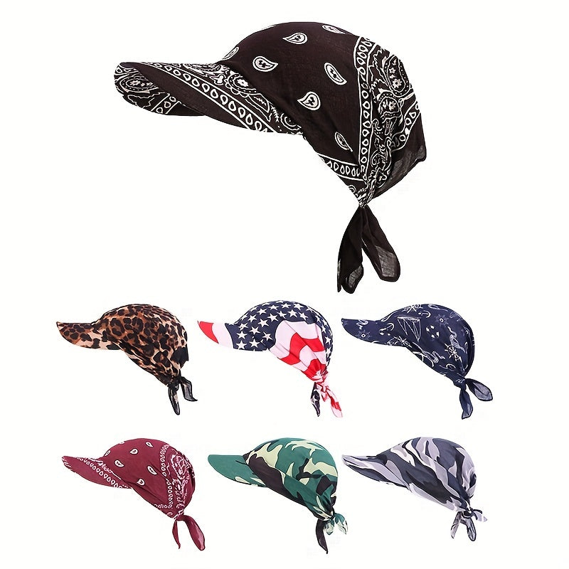 Paisley Print Turban Cap Headwrap Sun Visor Hat
