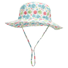 Seahorse Flowers Print Bucket Hat Sunscreen Wide Brim Beach Basin Hat