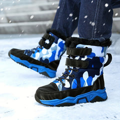 Men's Warm Snow Boots Fleece Lined Cozy Outdoor Hiking Shoes