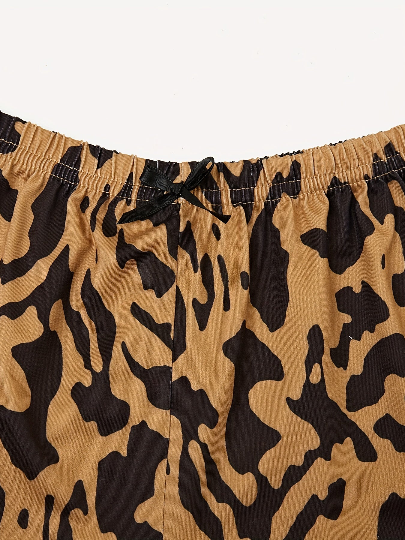 Women's Letter Print Cami & Leopard Shorts Pajama Set