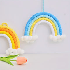 Handcrafted Rainbow Tassel Pendant Tapestry