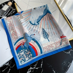 Unicorn Pattern Bandana Silk Scarf Casual Shawl