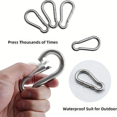 2pcs Stainless Steel Carabiner Clips for Outdoor Activities
