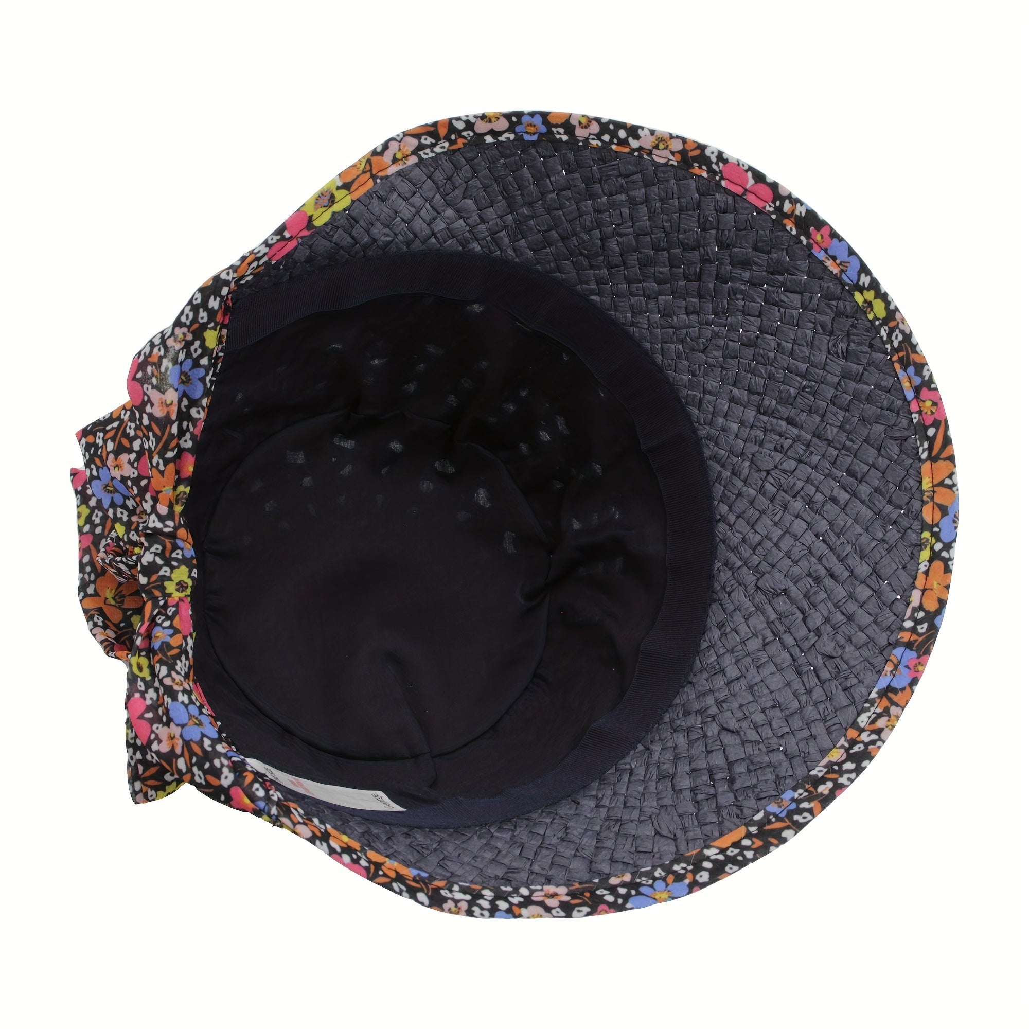 Boho Floral Sun Hat Crochet Wide Brim Straw Hats UV Protection