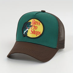 Fish Printed Trucker Hat Bass Sunshade Baseball Cap For Outdoor Sport