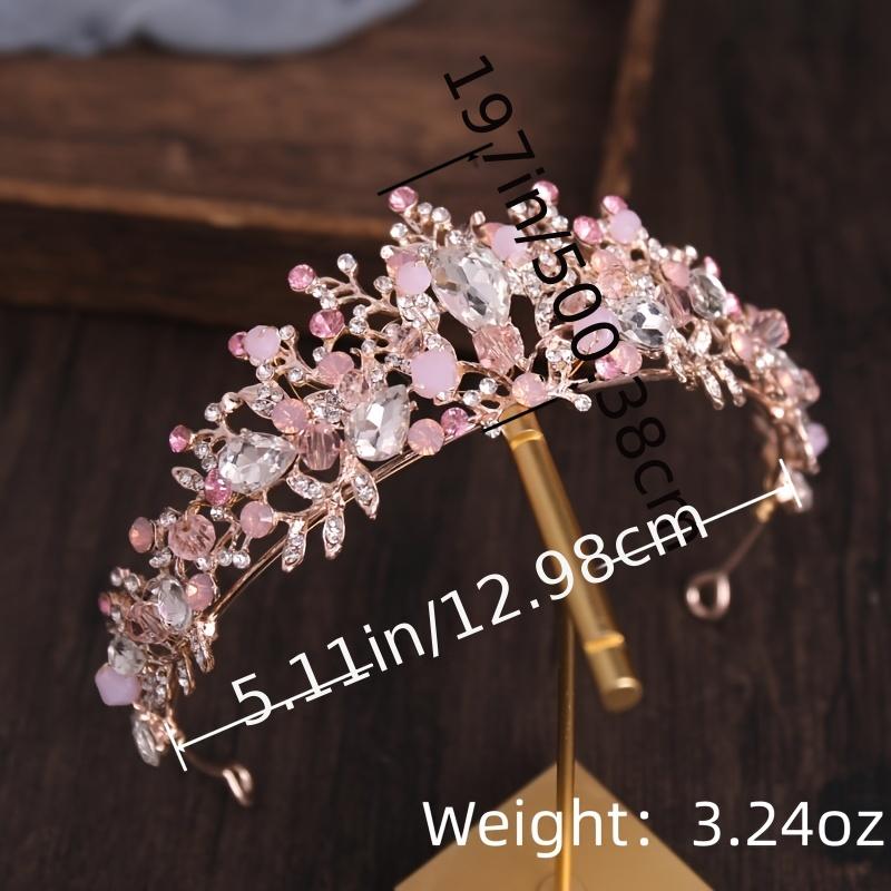 Golden Pearl Bridal Tiara Wedding Crown Floral Hairpiece