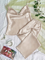 Satin Pajama Set with Cami Top & Pants