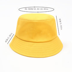 Solid Bucket Hat Hip Hop Basin Hat Spring Summer Sun Protection Hat
