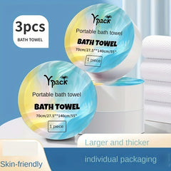 3pcs Disposable Compressed Large Bath Towel Portable Camping Travel Towel