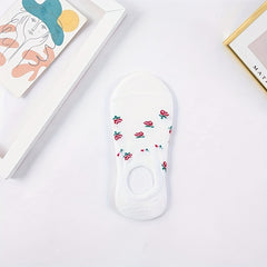 5 Pairs Floral Print Socks & Low Cut Ankle Socks Women's Stockings