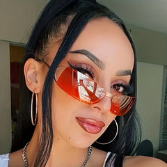 Y2K Wrap Around Hollow Sunglasses Cyberpunk Gradient Glasses UV400