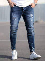 Men's Ripped Stretch Denim Pants