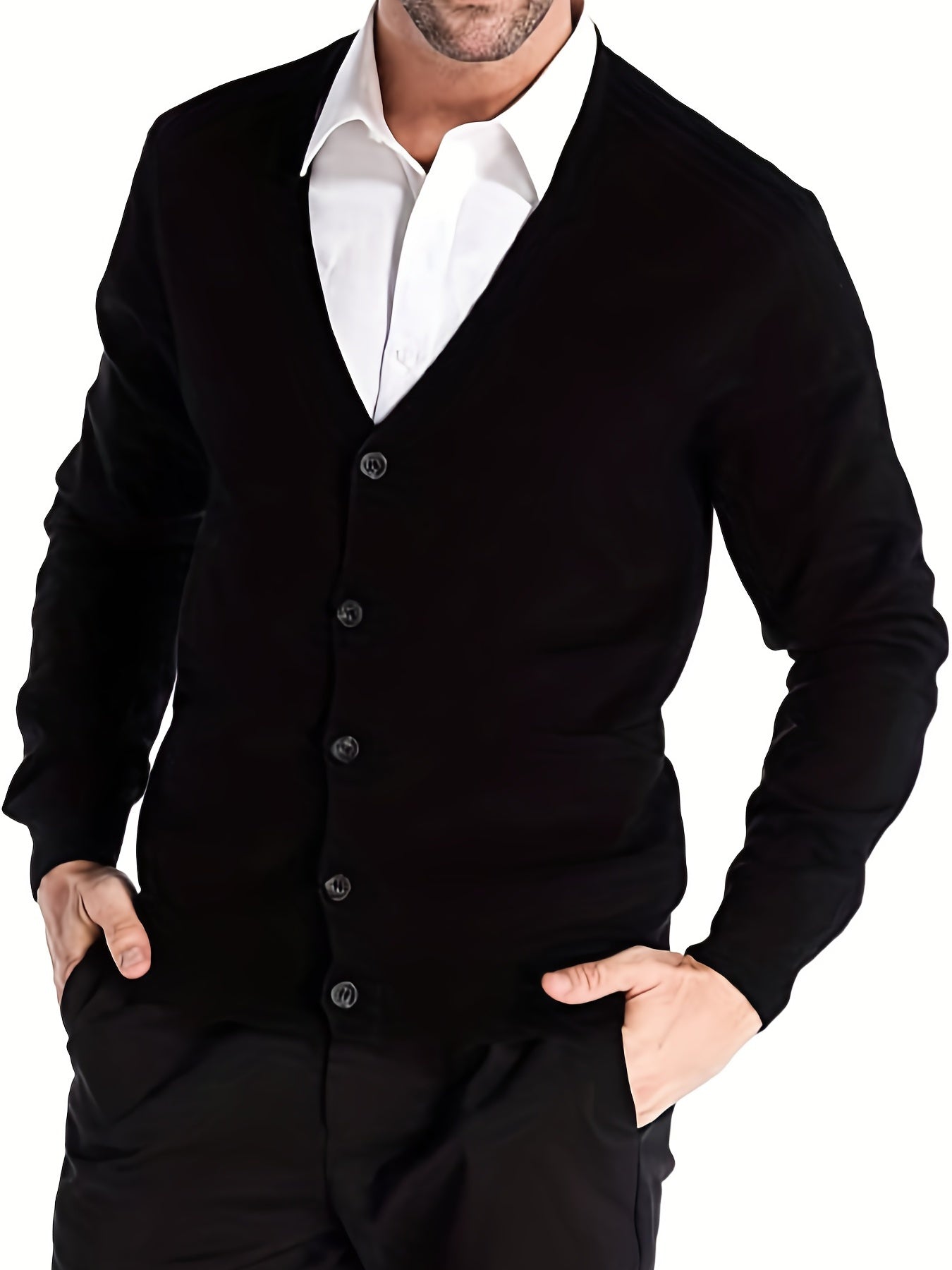Men's V Neck Button Cardigan Sweater