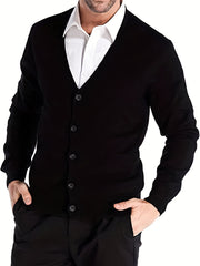 Men's V Neck Button Cardigan Sweater