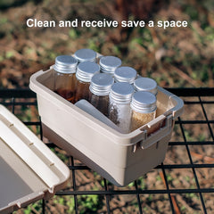 7pcs Outdoor Camping Mini Storage Boxes w/ Bottle for Travel, Barbecue, Camping