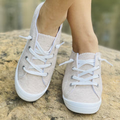 Women's Solid Flat Lace Up Low Shoes Casual Lightweight Outdoor Travel Shoes