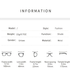 Light Blocking Polygon Glasses Metal Frame Reading Eyeglasses