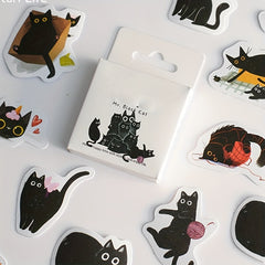46pcs Cat Self-adhesive Boxed Stickers for Scrapbook Decor