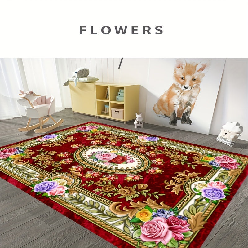 Boho Anti Fatigue Kitchen Rugs Vintage Absorbent Non Slip Soft Faux Sheepskin