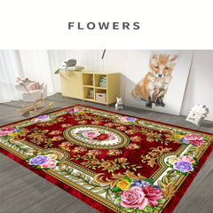 Boho Anti Fatigue Kitchen Rugs Vintage Absorbent Non Slip Soft Faux Sheepskin