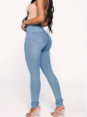 Plus Solid High Rise Skinny Jeans - Women's Plus Size