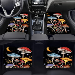4pcs Colorful Car Floor Mats Non-slip Stain-resistant Front Rear Seat Carpets