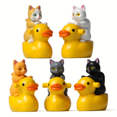 Yellow Duck Cat Kitten Micro Landscape Gardening Doll