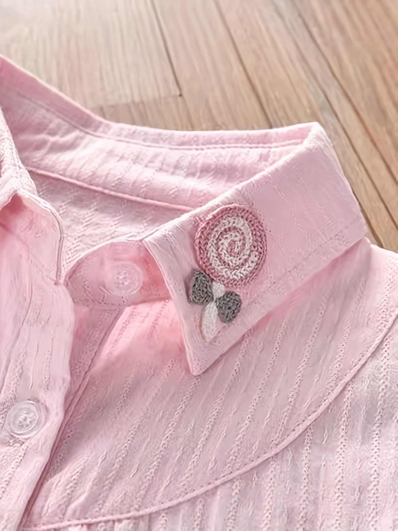Girls Embroidered Collar Shirt Spring Autumn
