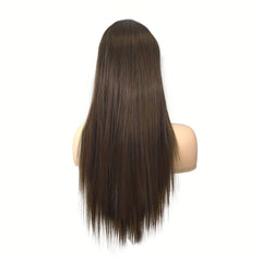 66 cm Long Middle Part Straight Hair Wig Synthetic Fiber Straight Wig for Women