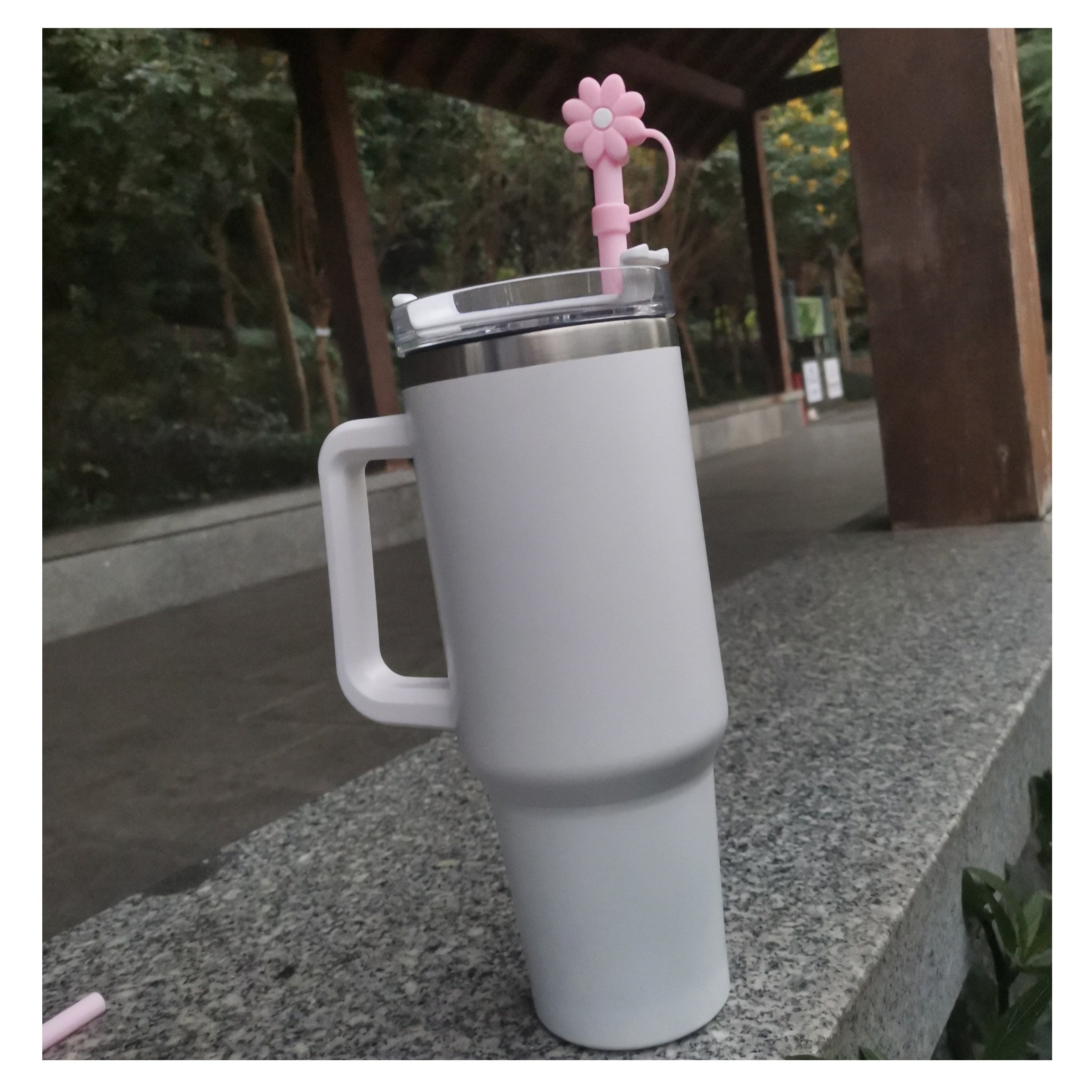 2 Sets Reusable Straws & Covers Combo, 2 Silicone Straws & Plugs Cup Accessories