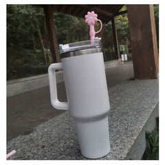 2 Sets Reusable Straws & Covers Combo, 2 Silicone Straws & Plugs Cup Accessories