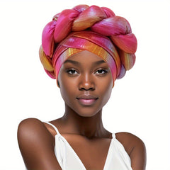 Colorful Laser Sparkly Braided Chemo Cap Pre-Tied Turban