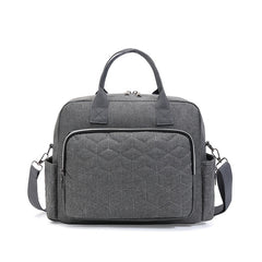 Stylish Grey Argyle Embroidered Mommy Bag