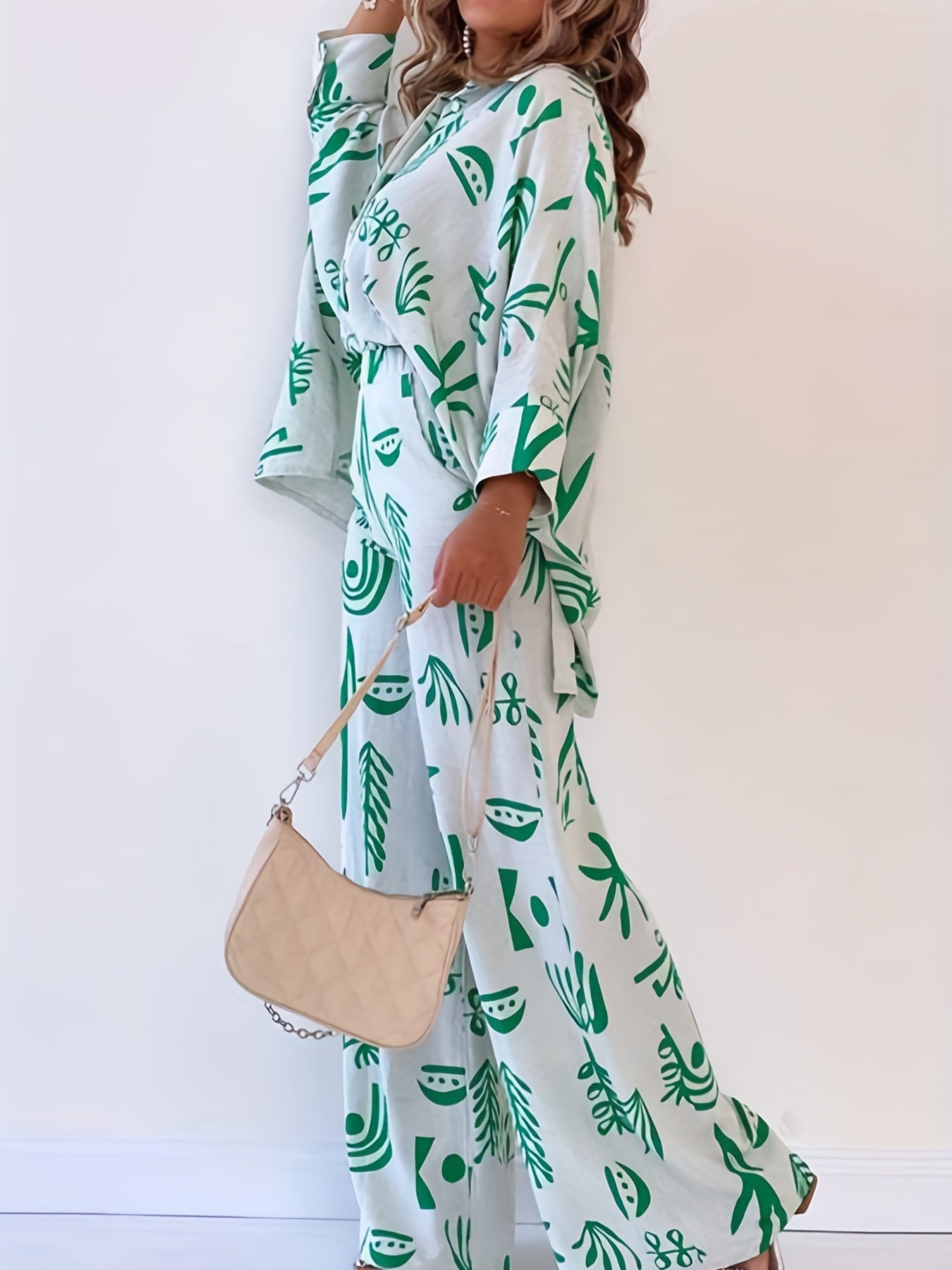 Floral Print Two Piece Outfit Set
