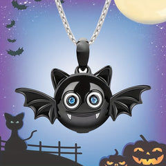 Girl's Bat Pendant Necklace Zircon Halloween Gift