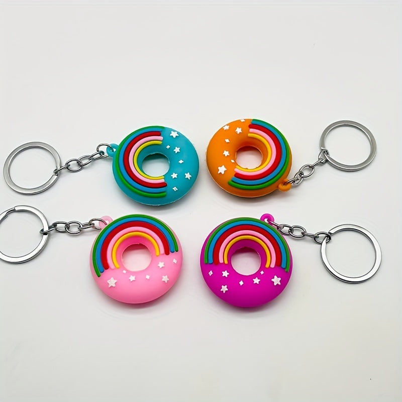 Rainbow Donut Keychain Cartoon Charm Bag/Purse Pendant Birthday Gift