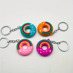 Rainbow Donut Keychain Cartoon Charm Bag/Purse Pendant Birthday Gift