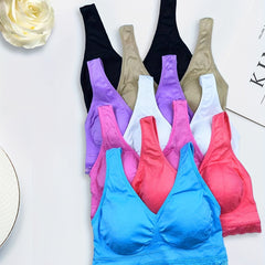 7pcs Lace Sports Bras Comfy Running Tank Bra Women's Underwear