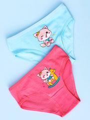 4pcs Girls Triangle Panties Fox Moon Print Elastic Waist Comfortable Underwear
