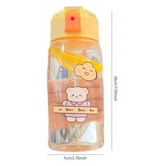 500ml Kids Cartoon Water Bottle with Straw