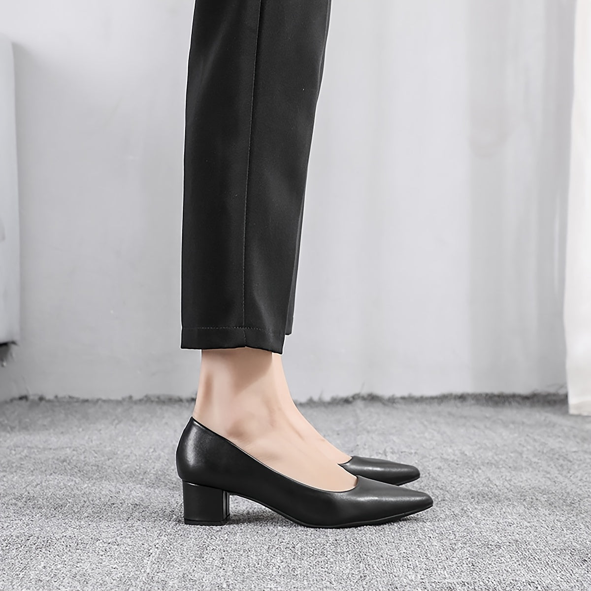 Women's Pointed Toe Court Pumps Slip On Office Heels