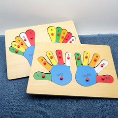 Kids Palm and Foot Wooden Puzzle Board Toy