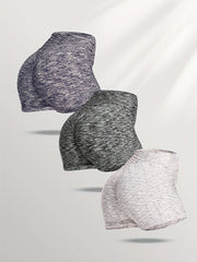 3Pack High Stretch Honeycomb Yoga Shorts for Women Butt Lifting