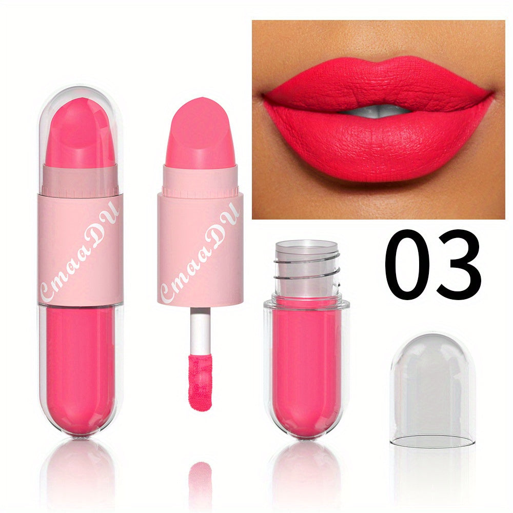 2 in 1 Matte Lipstick & Lip Gloss, Rich Lip Tint - 18 Colors